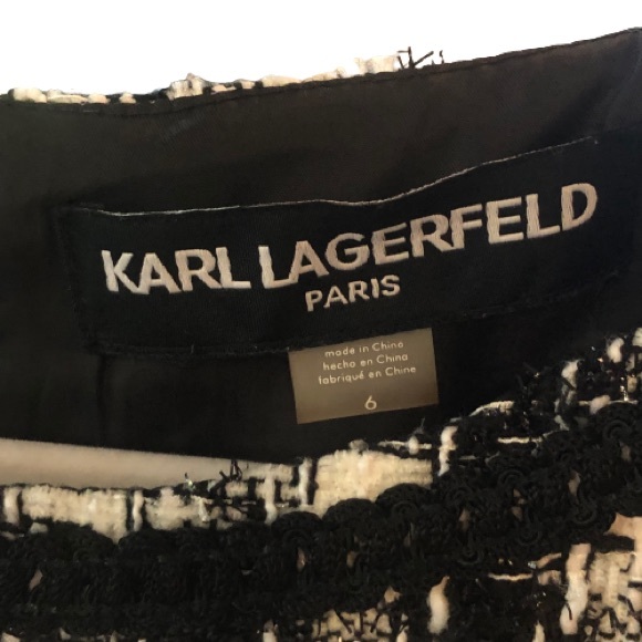 NWOT Karl Lagerfeld Paris Shift Sleeveless Tweed Dress Size 6 - Picture 4 of 8